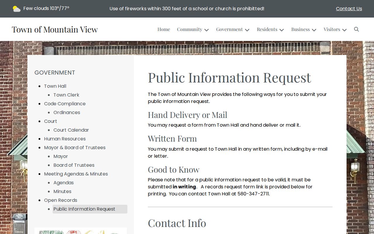 Mountain View public-records request source for arrest records